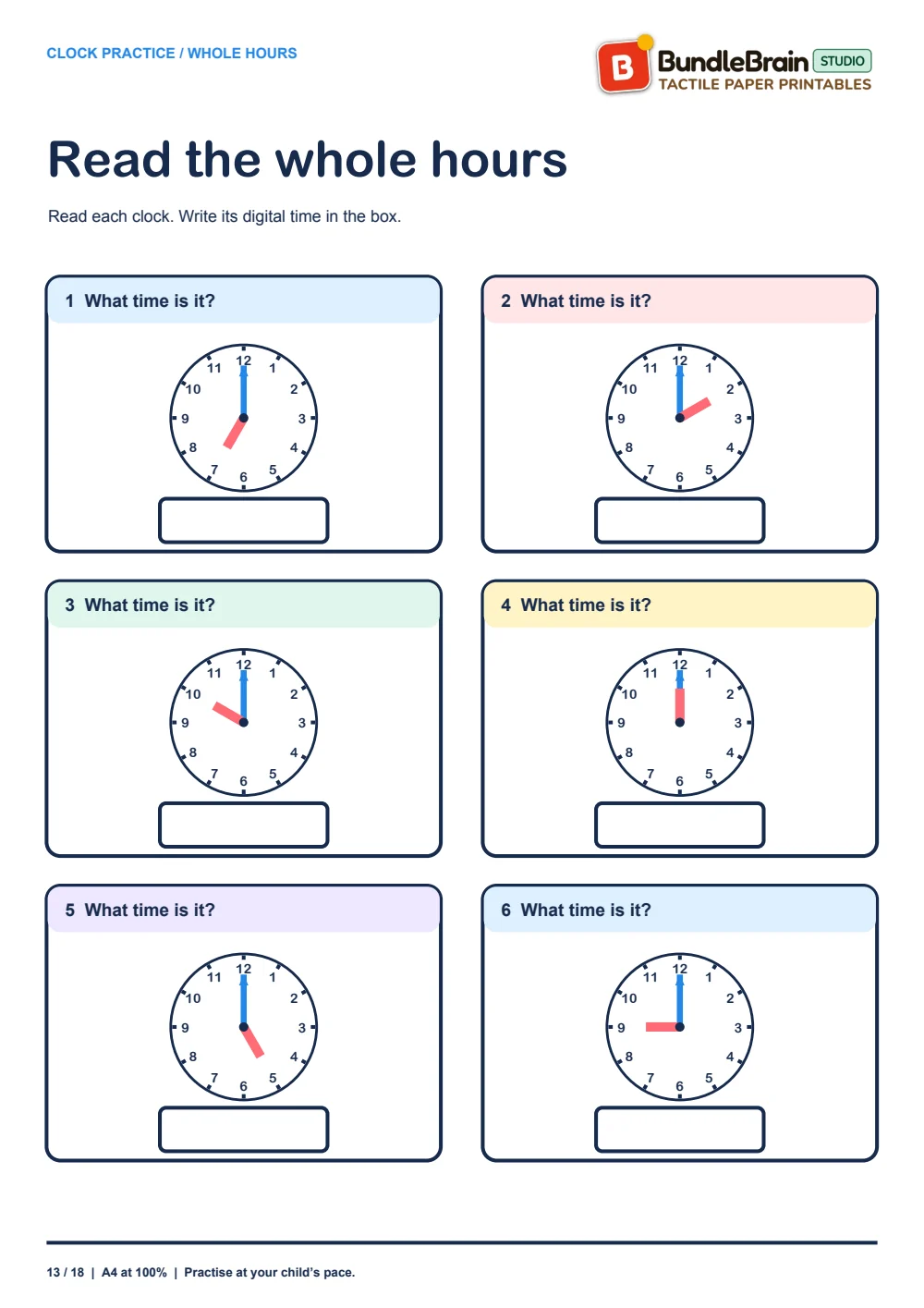 Read whole hours in mixed practice.