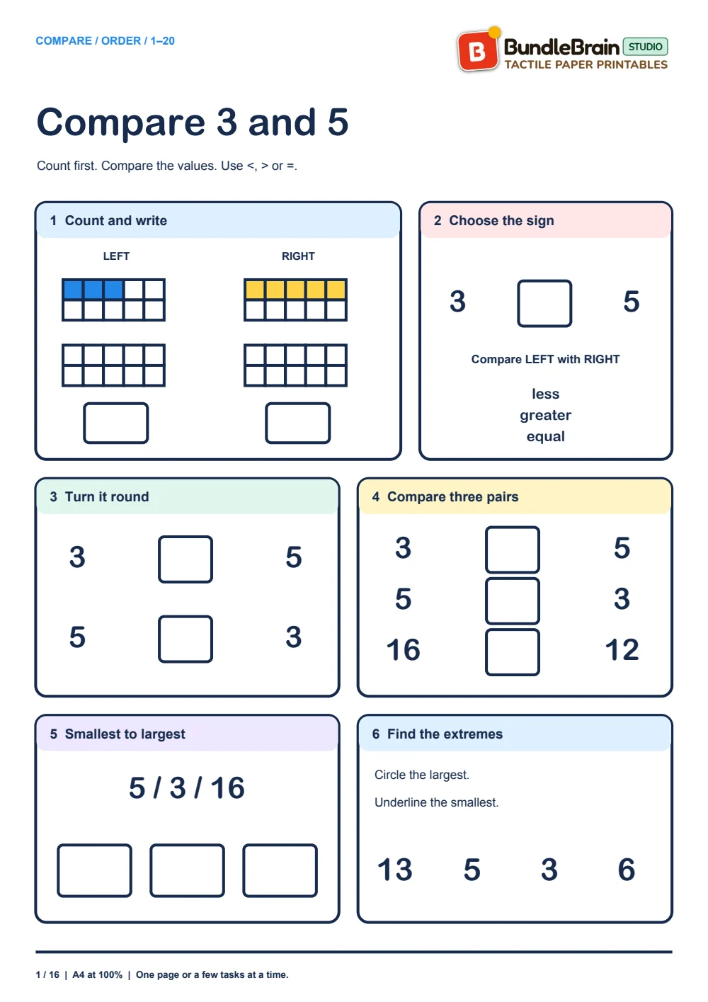 Compare 3 and 5 with quantity models.
