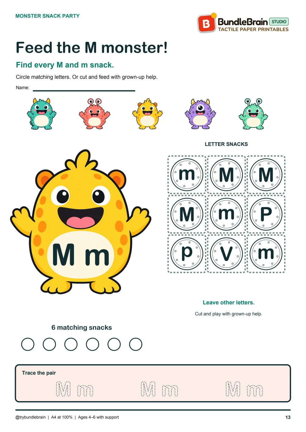 Continue the letter-pair hunt with M/m.