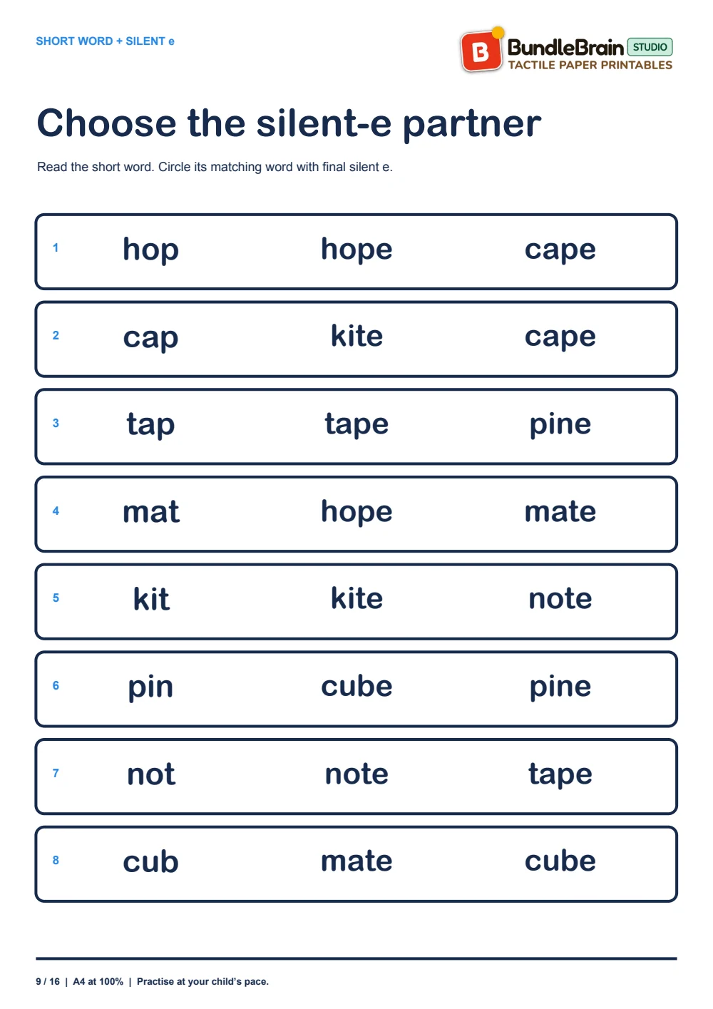 Mixed practice across the trained word pairs.
