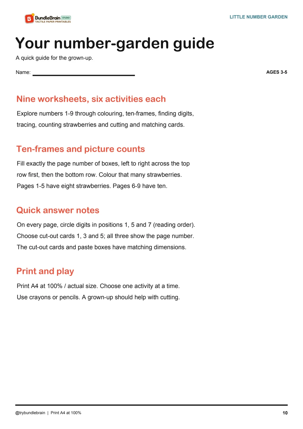 Printing guidance and checking notes for a grown-up.