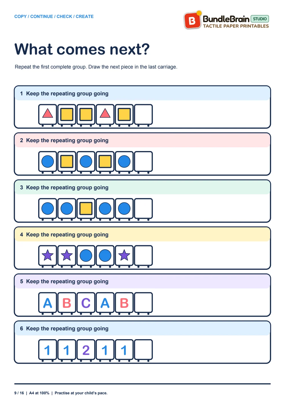 Continue patterns in mixed review.
